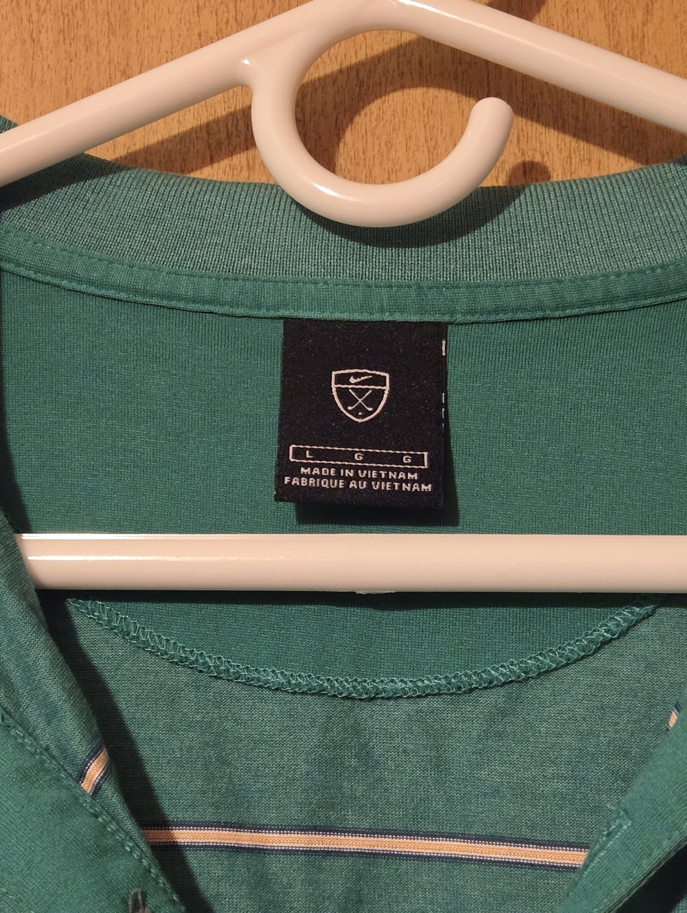 Nike Golf Green Striped Cotton Polo Mens Size Large - Picture 4 of 6